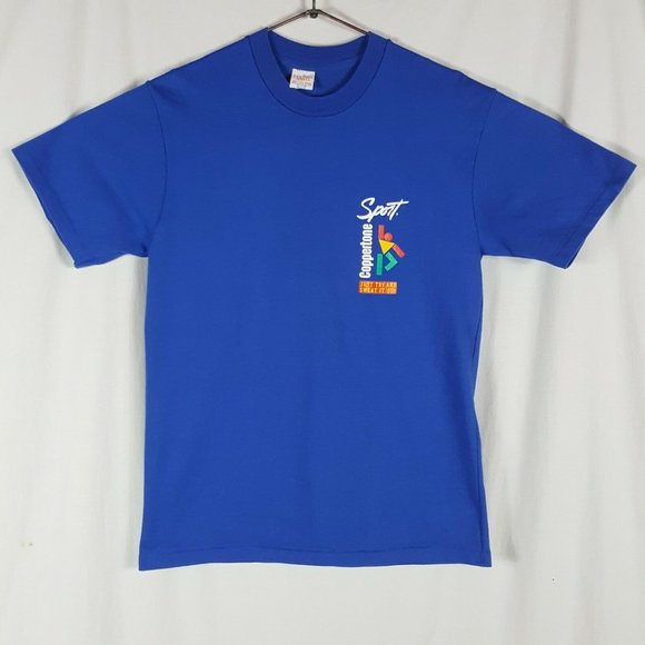 Vtg 80s Coppertone Sport T-Shirt M Blue Deadstock - Picture 3 of 7